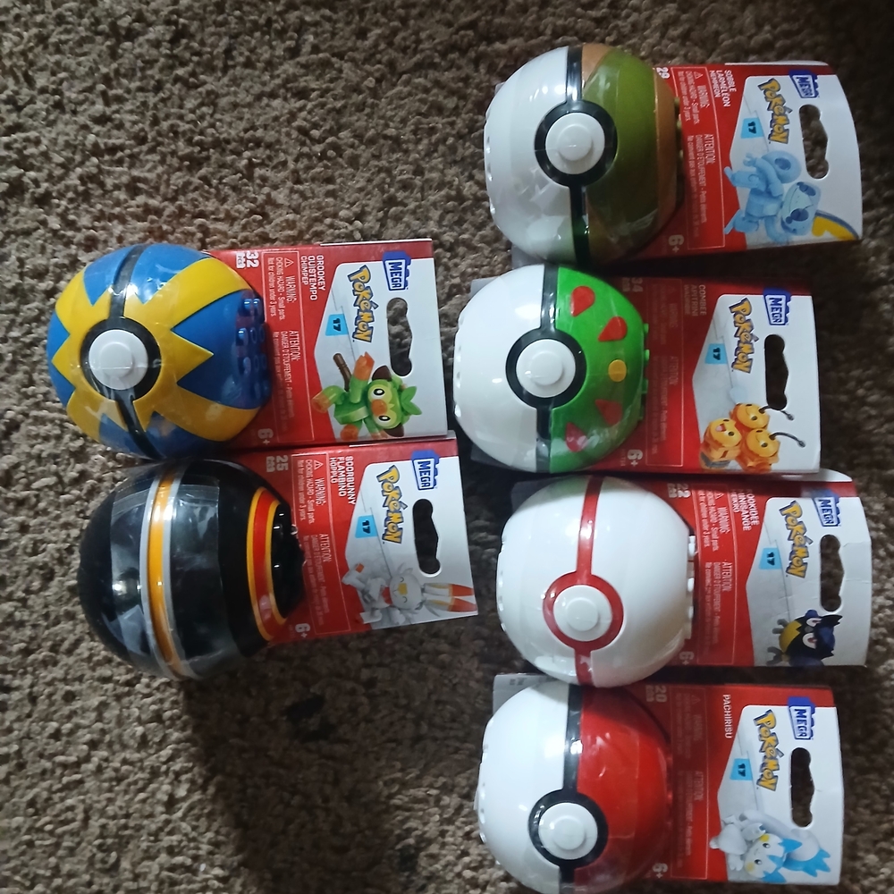 Pokemon Pokeball Building Sets - Red, Blue, Green, Black